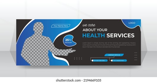 Modern medical healthcare services Social Media timeline Cover design or business hospital web banner template