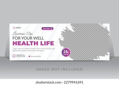 Modern medical healthcare timeline cover design template with gradient color