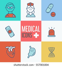 Modern medical icon set.vector illustrator