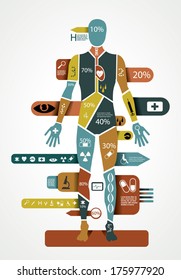 Modern Medical Infographic With Abstract Human Body