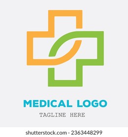 Modern medical logo design, symbolizing care and innovation. Perfect for healthcare providers and professionals.