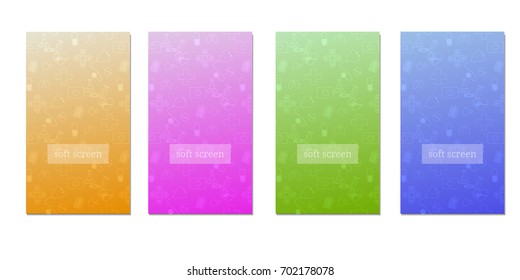 Modern Medical screen vector background design for mobile app. Soft color gradients.