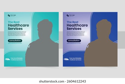 Modern Medical Social Media Post Design for Healthcare Promotion.
