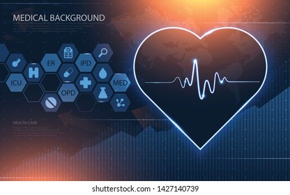 Modern medical technology and innovation concept. health care pattern medical innovation concept background design.