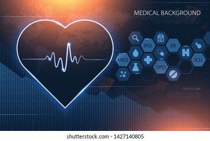 Modern medical technology and innovation concept. health care pattern medical innovation concept background design.