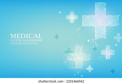 Forma de la cruz de polígono geométrico del fondo del vector médico moderno