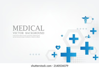 Modern Medical White Wallpaper.geometeic Blue Cross Shape.