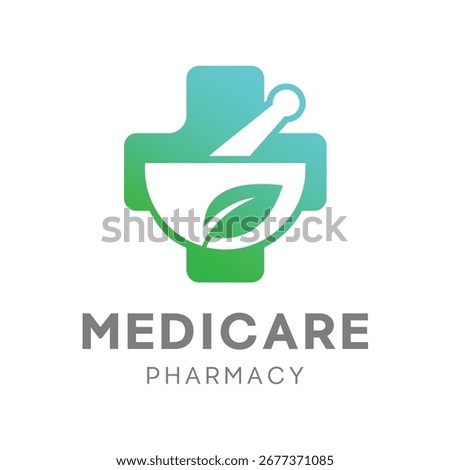 A modern medicare pharmacy logo design