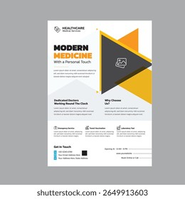 Modern Medicine Healthcare Flyer Template with Personal Touch and Dedicated Doctors