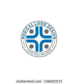 Modern medicine logo, vector template. 