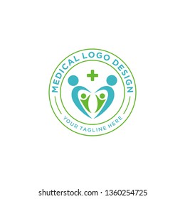 Modern medicine logo, vector template.