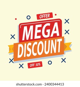 Modern Mega Discount Vector Illustration