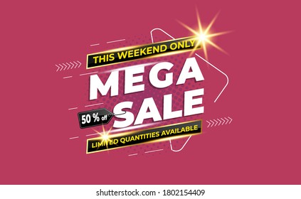 Moderner MEGA-Verkaufshintergrund mit 50 % Rabatt