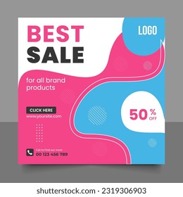 Modern Mega sale banner composition with flat discount background template abstract vector