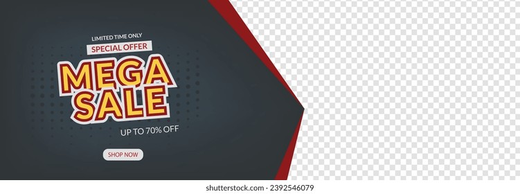 Modern Mega sale banner composition with flat discount background template abstract vector