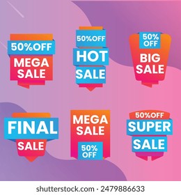 Modern Mega sale banner composition with flat discount background template abstract vector