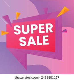 Modern Mega sale banner composition with flat discount background template abstract vector