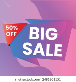 Modern Mega sale banner composition with flat discount background template abstract vector