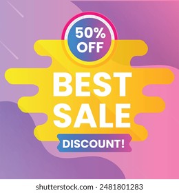 Modern Mega sale banner composition with flat discount background template abstract vector