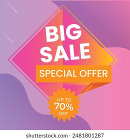 Modern Mega sale banner composition with flat discount background template abstract vector
