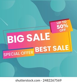 Modern Mega sale banner composition with flat discount background template abstract vector