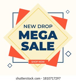 Modern mega sale banner  template professional design, good for social media banner with sweet color.