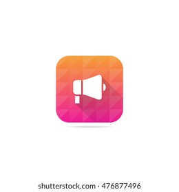 Modern Megaphone Icon With Long Shadow