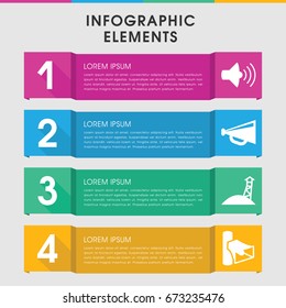 Modern megaphone infographic template. infographic design with megaphone icons includes megaphone, volume. can be used for presentation, diagram, annual report, web design.
