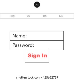 Modern member login website form  