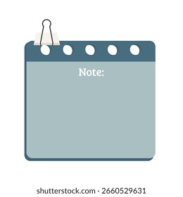Modern memo note design with clip for reminders, plans, and creative brainstorming, ideal for stylish organization and project management needs