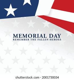 Modern Memorial Day United States Heroes Celebration Flag for Background Header Banner with white blue red color