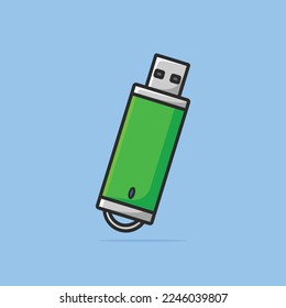 Ilustración vectorial de dispositivo USB de tarjeta de memoria moderna. Concepto de icono de objeto tecnológico. Moderno USB Flash Drive para su uso en la oficina en el proyecto y el diseño. Diseño vectorial de dispositivo USB con sombra.