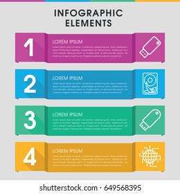 Modern memory infographic template. infographic design with memory icons includes flash drive, usb drive. can be used for presentation, diagram, annual report, web design.