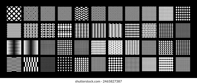 Modern memphis abstract seamless pattern design set
