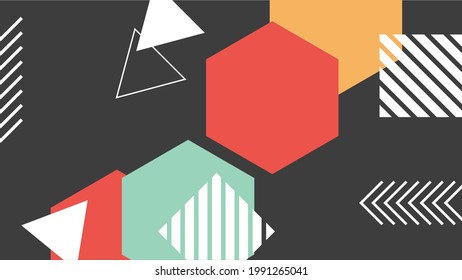Modern memphis background for certificate or social media story template. Abstract shape memphis style poster design templates. Graphic design geometric presentation background