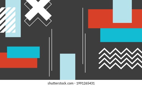 Modern memphis background for certificate or social media story template. Abstract shape memphis style poster design templates. Graphic design geometric presentation background