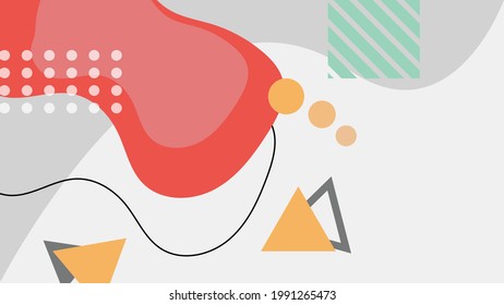 Modern memphis background for certificate or social media story template. Abstract shape memphis style poster design templates. Graphic design geometric presentation background