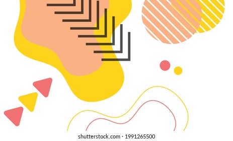 Modern memphis background for certificate or social media story template. Abstract shape memphis style poster design templates. Graphic design geometric presentation background