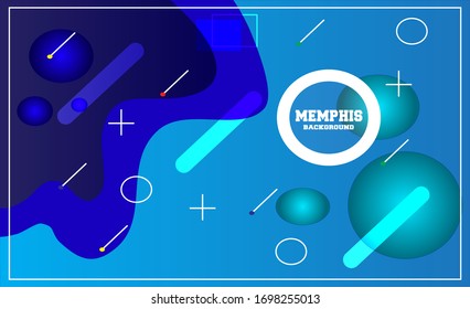 Modern Memphis Background with color gradations