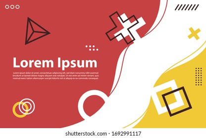 Modern memphis background with elements.