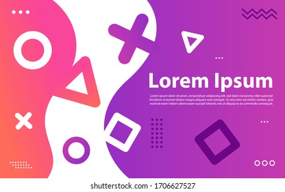 Modern memphis background with elements.