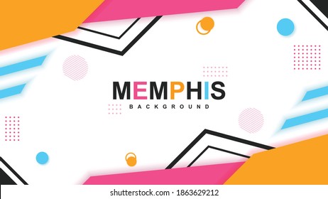 Modern memphis background with elements Free Vector1