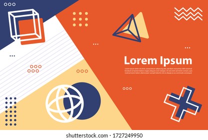 Modern memphis background with elements. Graphic design element