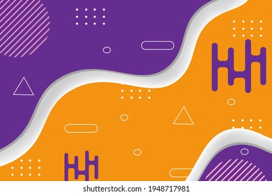 Modern memphis background with geometric abstract elements