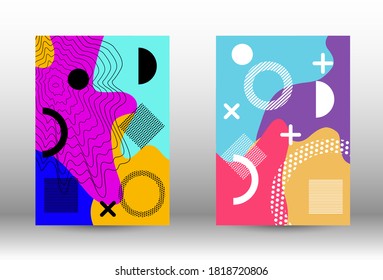 Cubiertas modernas de fondo de memphis, gran diseño para cualquier propósito. Ilustración vectorial abstracta de moda. Forma geométrica mínima. Ilustración de banner vector creativo.