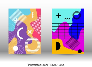 Cubiertas modernas de fondo de memphis, gran diseño para cualquier propósito. Ilustración vectorial abstracta de moda. Diseño creativo de folleto. Ilustración de banner vector creativo.