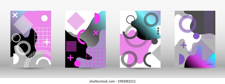 Cubiertas modernas de fondo de memphis, gran diseño para cualquier propósito. Colorida ilustración de moda. Diseño de fondo geométrico colorido. Ilustración de banner vector creativo.