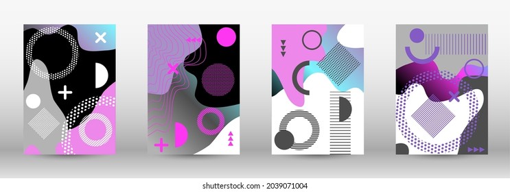 Cubiertas modernas de fondo de memphis, gran diseño para cualquier propósito. Colorida ilustración de moda. Diseño de fondo geométrico colorido. Ilustración de banner vector creativo.