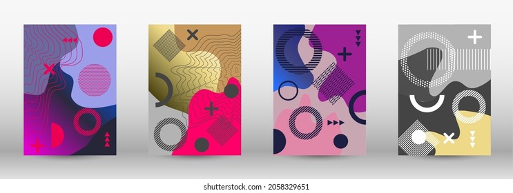 Modern memphis background set covers, great design for any purposes.