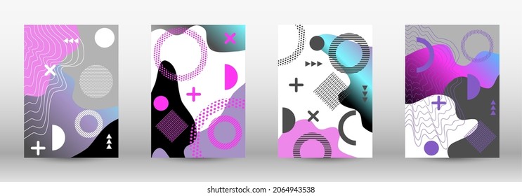 Cubiertas modernas de fondo de memphis, gran diseño para cualquier propósito. Colorida ilustración de moda. Diseño de fondo geométrico colorido. Ilustración de banner vector creativo.